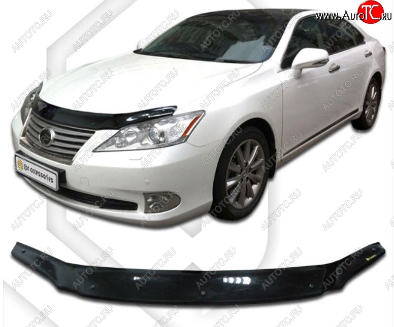 1 999 р. Дефлектор капота CA-Plastiс  Lexus ES350  XV40 (2006-2012) дорестайлинг, рестайлинг (Classic черный, Без надписи)  с доставкой в г. Пермь