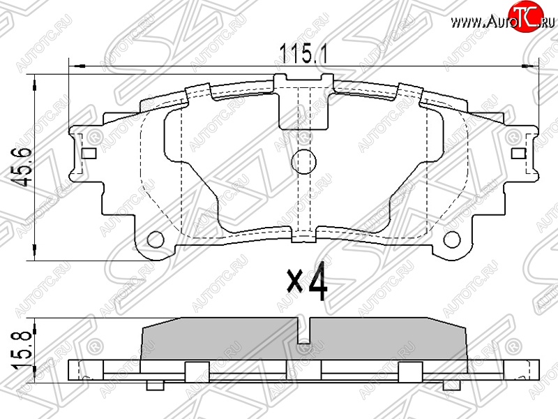 729 р. Колодки тормозные SAT (задние) Lexus RX450H AL10 дорестайлинг (2009-2012)  с доставкой в г. Пермь