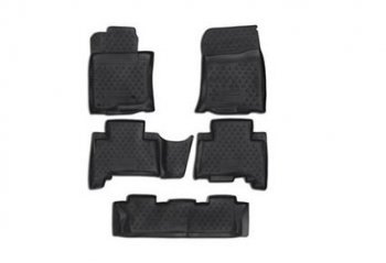 Комплект 3D ковриков салона Element (полиуретан) Lexus GX460 J150 1-ый рестайлинг (2013-2019) (Черные)