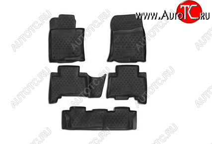 4 189 р. Комплект 3D ковриков салона Element (полиуретан) Lexus GX460 J150 1-ый рестайлинг (2013-2019) (Черные)  с доставкой в г. Пермь