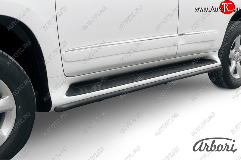 7 649 р. Защита заднего бампера Arbori (черная, 1 труба d42 mm). Lexus GX460 J150 дорестайлинг (2009-2013)  с доставкой в г. Пермь
