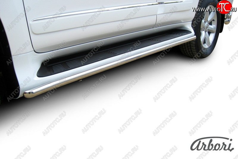 11 069 р. Защита штатных порогов Arbori (нержавейка, d42 mm). Lexus GX460 J150 дорестайлинг (2009-2013)  с доставкой в г. Пермь