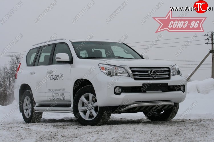 28 709 р. Защита переднего бампера Souz-96 (d60)  Lexus GX460  J150 (2009-2013) дорестайлинг  с доставкой в г. Пермь
