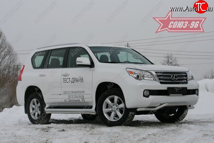 18 359 р. Защита переднего бампера одинарная Souz-96 (d60).  Lexus GX460  J150 (2009-2013) дорестайлинг  с доставкой в г. Пермь