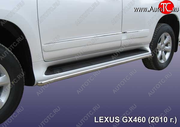 12 349 р. Защита порогов из труб d42 Slitkoff  Lexus GX460  J150 (2009-2013) дорестайлинг (Цвет: серебристый)  с доставкой в г. Пермь