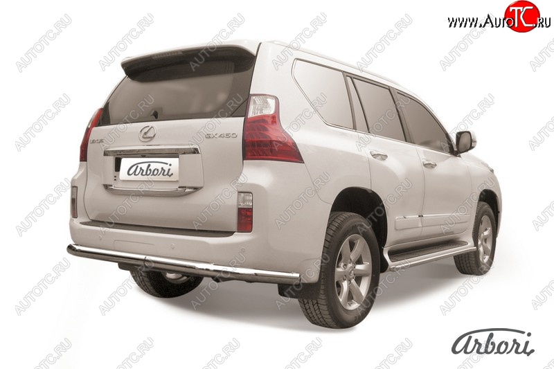 16 919 р. Защита заднего бампера Arbori (нержавейка, 1 труба d76 mm). Lexus GX460 J150 дорестайлинг (2009-2013)  с доставкой в г. Пермь