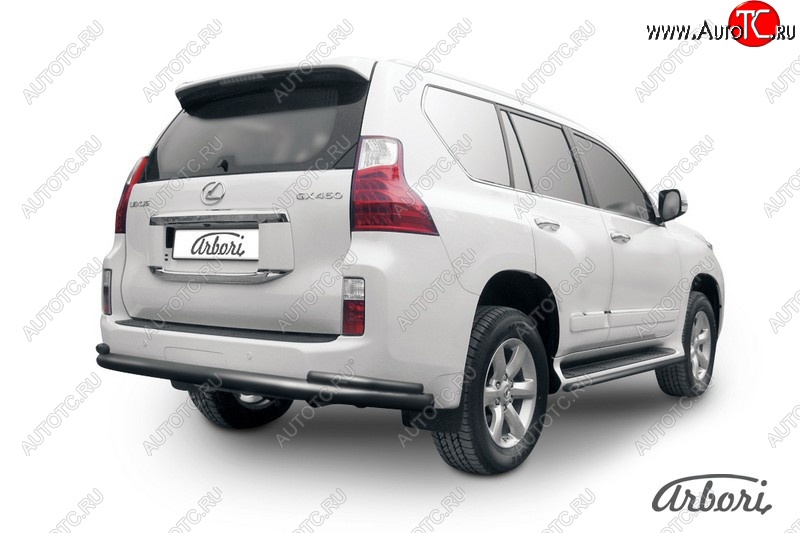 13 499 р. Защита заднего бампера Arbori (черная, 2 трубы d76 и 42 mm). Lexus GX460 J150 дорестайлинг (2009-2013)  с доставкой в г. Пермь