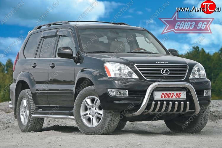 41 354 р. Защита переднего бампера Souz-96 (d76) Lexus GX470 J120 дорестайлинг (2002-2007)  с доставкой в г. Пермь