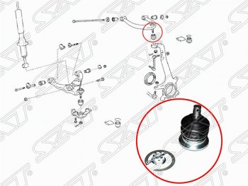 759 р. Шаровая опора верхнего рычага SAT Lexus GX460 J150 дорестайлинг (2009-2013)  с доставкой в г. Пермь. Увеличить фотографию 2