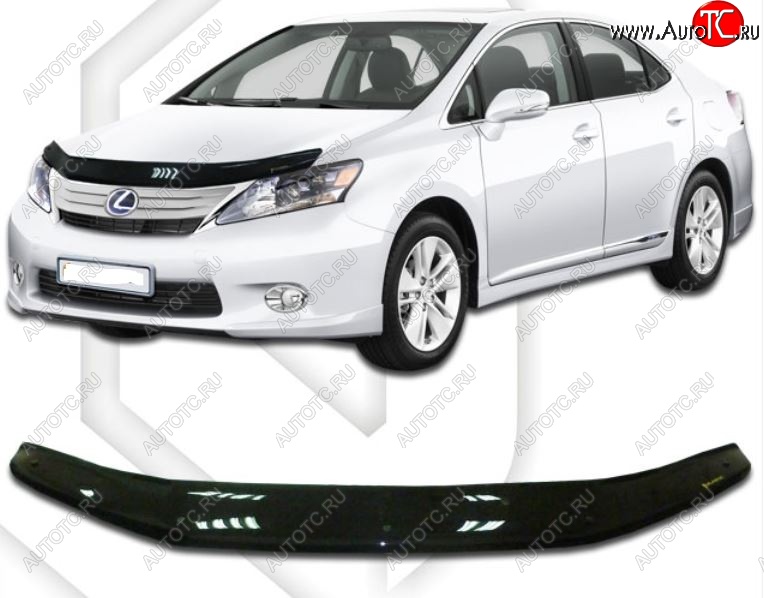 1 899 р. Дефлектор капота CA-Plastiс  Lexus HS250h  F10 (2009-2013) дорестайлинг (Classic черный, Без надписи)  с доставкой в г. Пермь