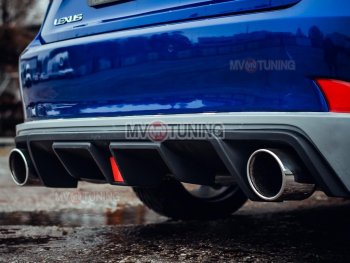 16 499 р. Диффузор заднего бампера MV tuning (со стоп сигналом и килями)  Lexus IS250  XE30 седан (2013-2016) дорестайлинг (Неокрашенный)  с доставкой в г. Пермь. Увеличить фотографию 2