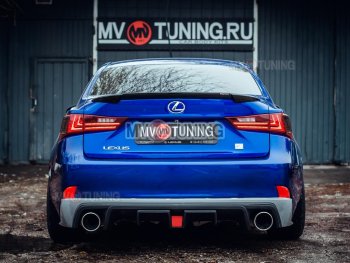 16 499 р. Диффузор заднего бампера MV tuning (со стоп сигналом и килями)  Lexus IS250  XE30 седан (2013-2016) дорестайлинг (Неокрашенный)  с доставкой в г. Пермь. Увеличить фотографию 3