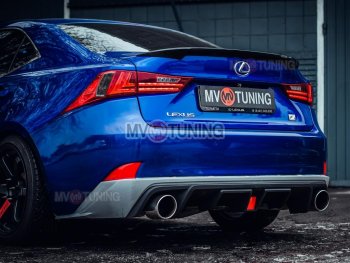 16 499 р. Диффузор заднего бампера MV tuning (со стоп сигналом и килями)  Lexus IS250  XE30 седан (2013-2016) дорестайлинг (Неокрашенный)  с доставкой в г. Пермь. Увеличить фотографию 4