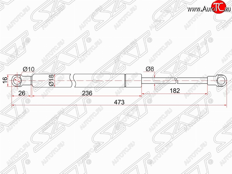 619 р. Упор капота SAT (газовый) Lexus IS250 XE20 седан дорестайлинг (2005-2013)  с доставкой в г. Пермь