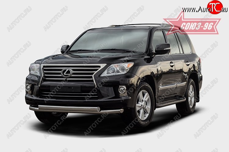 1 169 р. Защита переднего бампера двойная Souz-96 (d76/75х42). Lexus LX570 J200 1-ый рестайлинг (2012-2015)  с доставкой в г. Пермь