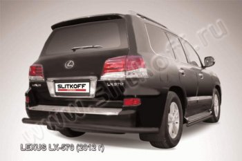 Защита заднего бампера из трубы d76 Slitkoff Lexus LX570  J200 (2012-2015) 1-ый рестайлинг