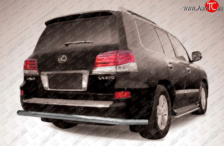 15 699 р. Защита заднего бампера Slitkoff (Ø 76, радиусная)  Lexus LX570  J200 (2012-2015) 1-ый рестайлинг (Сталь с полимерным покрытием. Цвет: серебристый)  с доставкой в г. Пермь