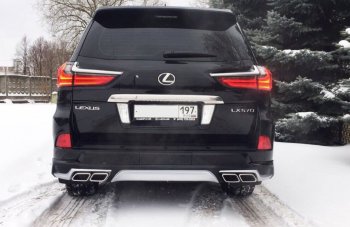22 699 р. Накладка заднего бампера Автократ (без глушителя)  Lexus LX450d  J200 - LX570  J200 (Неокрашенная)  с доставкой в г. Пермь. Увеличить фотографию 3