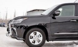 20 199 р. Защита переднего бампера (2 трубы Ø42 мм, нержавейка) Petroil Tuning Lexus LX450d J200 2-ой рестайлинг (2015-2022)  с доставкой в г. Пермь. Увеличить фотографию 3