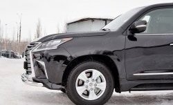 20 999 р. Защита переднего бампера (2 трубыØ63 и 42 мм, нержавейка) SLITKOFF  Lexus LX450d  J200 (2015-2022) 2-ой рестайлинг  с доставкой в г. Пермь. Увеличить фотографию 3