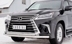 20 999 р. Защита переднего бампера (2 трубыØ63 и 42 мм, нержавейка) SLITKOFF  Lexus LX450d  J200 (2015-2022) 2-ой рестайлинг  с доставкой в г. Пермь. Увеличить фотографию 4