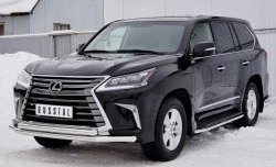 22 699 р. Защита переднего бампера (2 трубыØ63 мм, нержавейка) SLITKOFF Lexus LX450d J200 2-ой рестайлинг (2015-2022)  с доставкой в г. Пермь. Увеличить фотографию 2