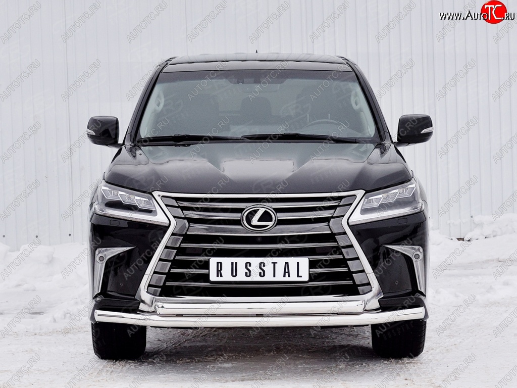 22 699 р. Защита переднего бампера (2 трубыØ63 мм, нержавейка) SLITKOFF Lexus LX450d J200 2-ой рестайлинг (2015-2022)  с доставкой в г. Пермь