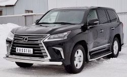 17 699 р. Защита переднего бампера (Ø76 мм, нержавейка) SLITKOFF Lexus LX450d J200 2-ой рестайлинг (2015-2022)  с доставкой в г. Пермь. Увеличить фотографию 2