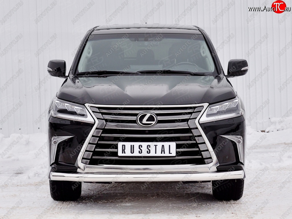 17 699 р. Защита переднего бампера (Ø76 мм, нержавейка) SLITKOFF Lexus LX450d J200 2-ой рестайлинг (2015-2022)  с доставкой в г. Пермь