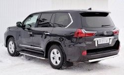 16 899 р. Защита заднего бампера (Ø63 мм, нержавейка, NOT F-SPORT/HERITAGE) SLITKOFF  Lexus LX450d  J200 - LX570  J200  с доставкой в г. Пермь. Увеличить фотографию 2