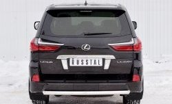 Защита заднего бампера (Ø63 мм, нержавейка, NOT F-SPORT/HERITAGE) SLITKOFF Lexus LX450d  J200 - LX570  J200