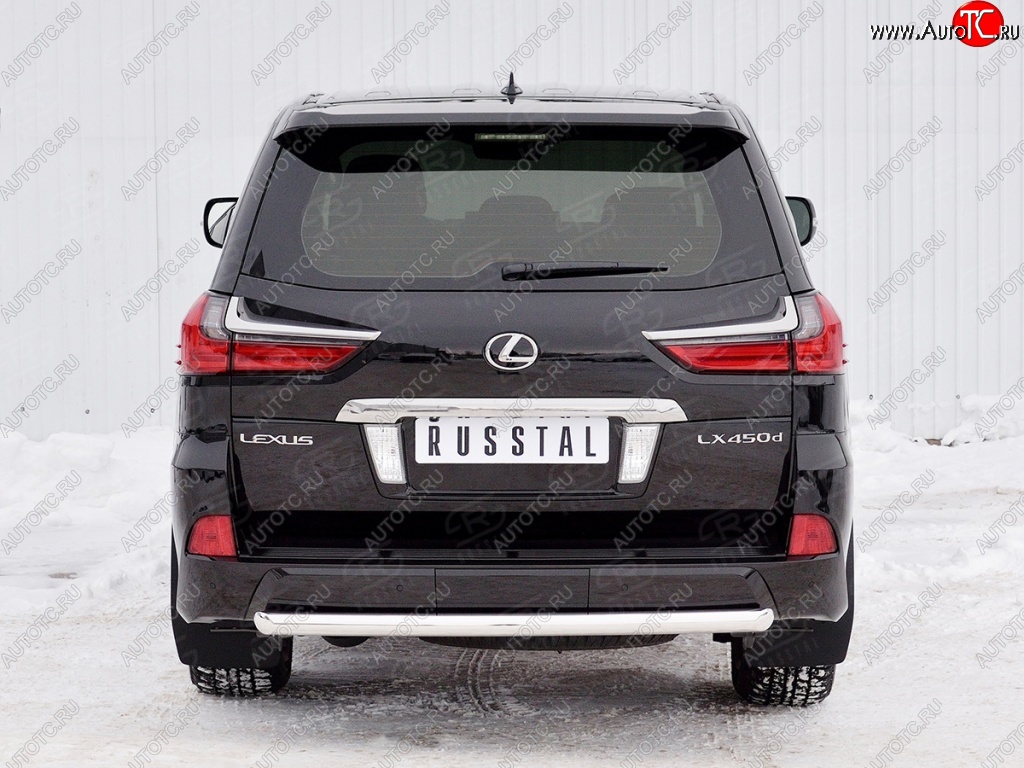 16 899 р. Защита заднего бампера (Ø63 мм, нержавейка, NOT F-SPORT/HERITAGE) SLITKOFF  Lexus LX450d  J200 - LX570  J200  с доставкой в г. Пермь