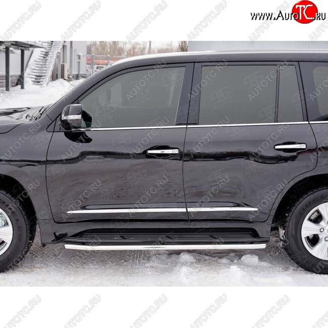 14 999 р. Защита порогов из круглой трубы диаметром 42 SLITKOFF v3 Lexus LX570 J200 2-ой рестайлинг (2015-2022)  с доставкой в г. Пермь
