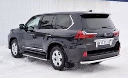 17 849 р. Защита заднего бампера (Ø63 мм, нержавейка, NOT F-SPORT/HERITAGE) SLITKOFF  Lexus LX450d  J200 - LX570  J200  с доставкой в г. Пермь. Увеличить фотографию 2