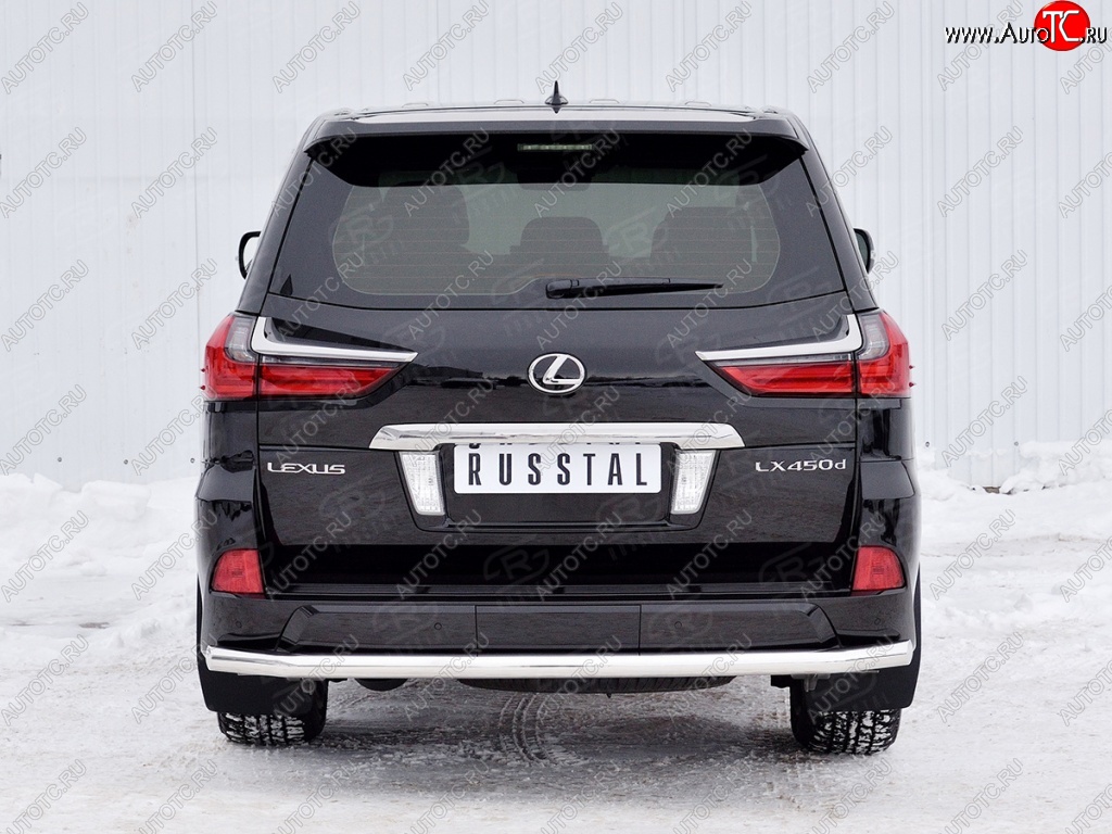 17 849 р. Защита заднего бампера (Ø63 мм, нержавейка, NOT F-SPORT/HERITAGE) SLITKOFF  Lexus LX450d  J200 - LX570  J200  с доставкой в г. Пермь