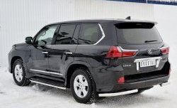 17 649 р. Защита заднего бампера (Ø63 мм уголки, нержавейка) SLITKOFF  Lexus LX450d  J200 (2015-2022) 2-ой рестайлинг  с доставкой в г. Пермь. Увеличить фотографию 2