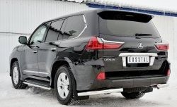 17 649 р. Защита заднего бампера (Ø63 мм уголки, нержавейка) SLITKOFF  Lexus LX450d  J200 (2015-2022) 2-ой рестайлинг  с доставкой в г. Пермь. Увеличить фотографию 4