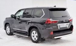 18 599 р. Защита заднего бампера (Ø76 мм, нержавейка, NOT F-SPORT/HERITAGE) SLITKOFF  Lexus LX450d  J200 - LX570  J200  с доставкой в г. Пермь. Увеличить фотографию 2