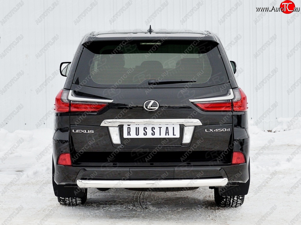 18 599 р. Защита заднего бампера (Ø76 мм, нержавейка, NOT F-SPORT/HERITAGE) SLITKOFF  Lexus LX450d  J200 - LX570  J200  с доставкой в г. Пермь