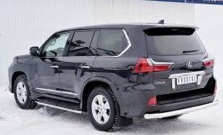 19 299 р. Защита заднего бампера (Ø76 мм, нержавейка) SLITKOFF  Lexus LX450d  J200 - LX570  J200  с доставкой в г. Пермь. Увеличить фотографию 2
