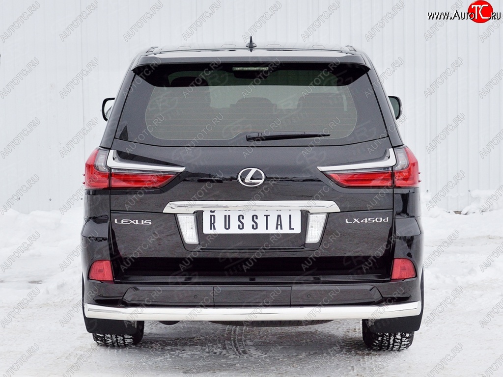 19 299 р. Защита заднего бампера (Ø76 мм, нержавейка) SLITKOFF  Lexus LX450d  J200 - LX570  J200  с доставкой в г. Пермь
