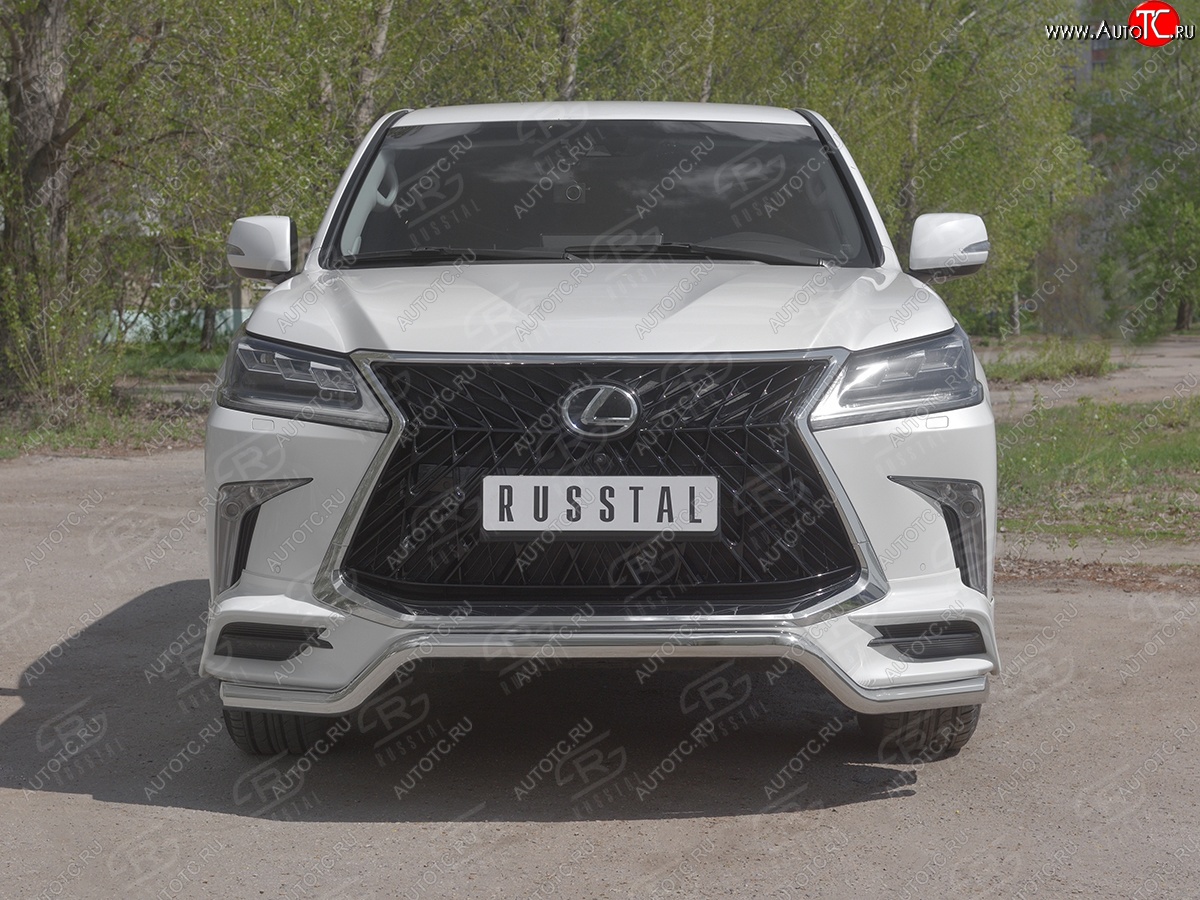 16 999 р. Защита переднего бампера (TRD Superior, волна, Ø 63 мм, нержавейка) Lexus LX570 J200 2-ой рестайлинг (2015-2022)  с доставкой в г. Пермь