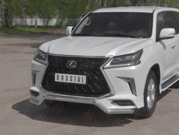 16 999 р. Защита переднего бампера (TRD Superior, волна, Ø 63 мм, нержавейка) Lexus LX570 J200 2-ой рестайлинг (2015-2022)  с доставкой в г. Пермь. Увеличить фотографию 2