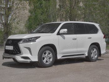 16 999 р. Защита переднего бампера (TRD Superior, волна, Ø 63 мм, нержавейка) Lexus LX570 J200 2-ой рестайлинг (2015-2022)  с доставкой в г. Пермь. Увеличить фотографию 3