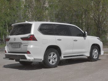 16 849 р. Защита заднего бампера (2 трубы Ø76 и 42 мм уголки, нержавейка)  Lexus LX450d  J200 - LX570  J200  с доставкой в г. Пермь. Увеличить фотографию 3