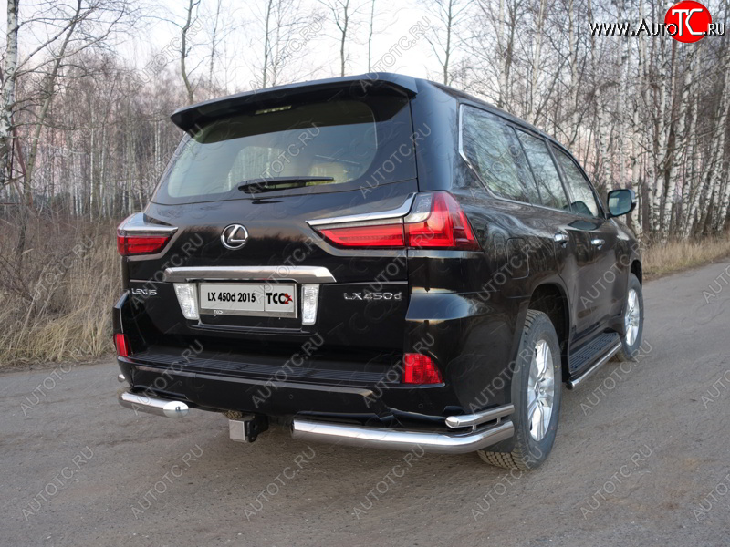 27 599 р. Защита заднего бампера (уголки двойные) ТСС 76,1/42,4 мм  Lexus LX450d  J200 - LX570  J200  с доставкой в г. Пермь
