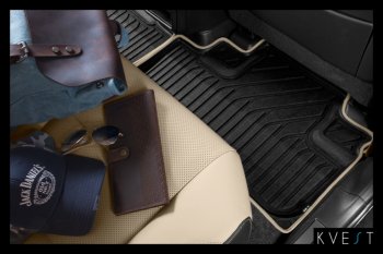 10 709 р. Коврик в салони премиум-класса Kvest (черный/серый) Lexus LX450d J200 2-ой рестайлинг (2015-2022)  с доставкой в г. Пермь. Увеличить фотографию 6