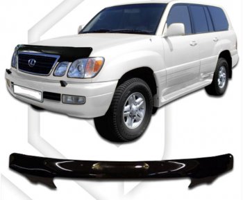 2 499 р. Дефлектор капота CA-Plastiс exclusive Lexus LX470 J100 дорестайлинг (1998-2002) (серия Classic черный, Без надписи)  с доставкой в г. Пермь. Увеличить фотографию 2