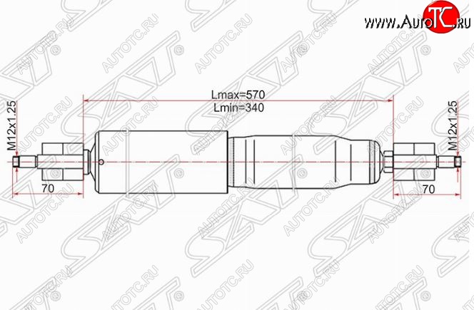 2 999 р. Амортизатор передний SAT (LH=RH)  Lexus LX470  J100 (1998-2002), Toyota Land Cruiser  J105 (1998-2007)  с доставкой в г. Пермь