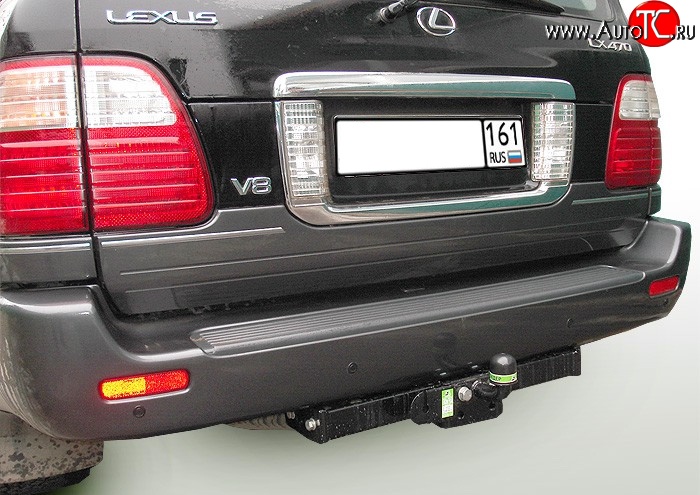 10 249 р. Фаркоп Лидер Плюс (до 2000 кг)  Lexus LX470  J100 (1998-2002), Toyota Land Cruiser  100 (1998-2007) (Без электропакета)  с доставкой в г. Пермь